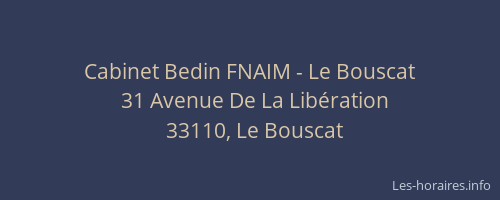 Cabinet Bedin FNAIM - Le Bouscat