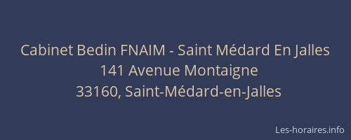 Cabinet Bedin FNAIM - Saint Médard En Jalles