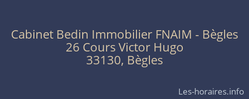 Cabinet Bedin Immobilier FNAIM - Bègles