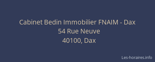 Cabinet Bedin Immobilier FNAIM - Dax