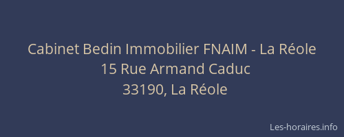 Cabinet Bedin Immobilier FNAIM - La Réole