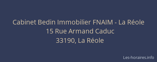 Cabinet Bedin Immobilier FNAIM - La R&eacute;ole