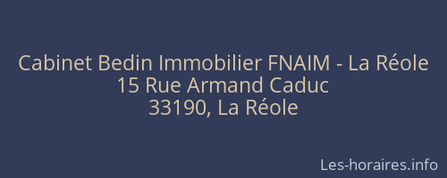 Cabinet Bedin Immobilier FNAIM - La Réole