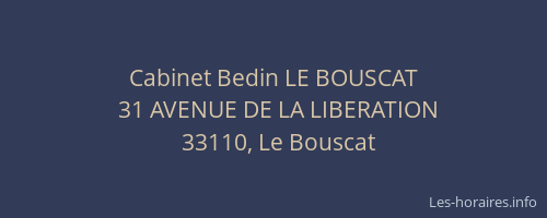 Cabinet Bedin LE BOUSCAT