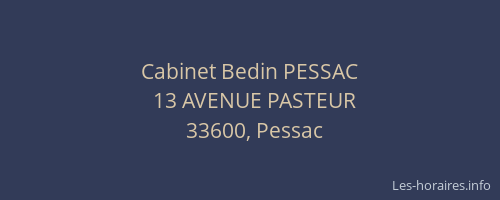 Cabinet Bedin PESSAC