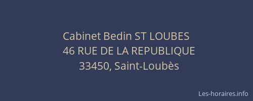 Cabinet Bedin ST LOUBES