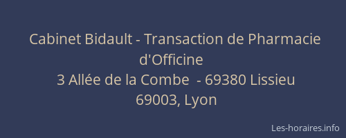 Cabinet Bidault - Transaction de Pharmacie d'Officine