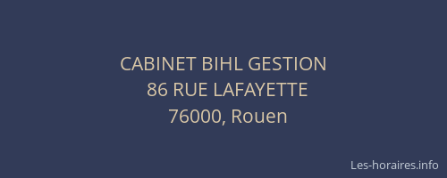 CABINET BIHL GESTION