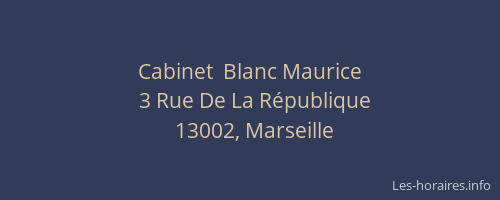 Cabinet  Blanc Maurice
