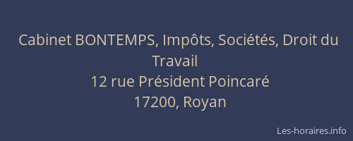 Cabinet BONTEMPS, Impôts, Sociétés, Droit du Travail