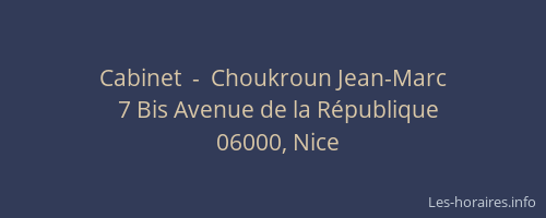 Cabinet  -  Choukroun Jean-Marc