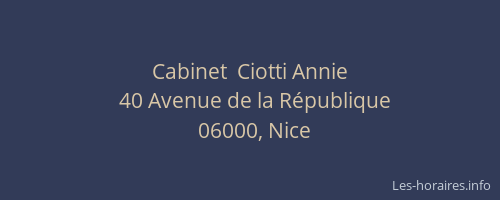 Cabinet  Ciotti Annie