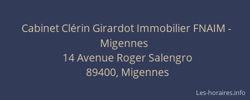 Cabinet Clérin Girardot Immobilier FNAIM - Migennes