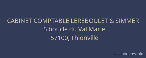 CABINET COMPTABLE LEREBOULET & SIMMER