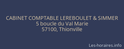 CABINET COMPTABLE LEREBOULET & SIMMER