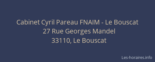 Cabinet Cyril Pareau FNAIM - Le Bouscat