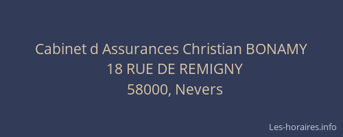 Cabinet d Assurances Christian BONAMY