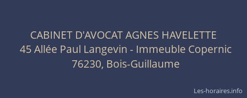CABINET D'AVOCAT AGNES HAVELETTE