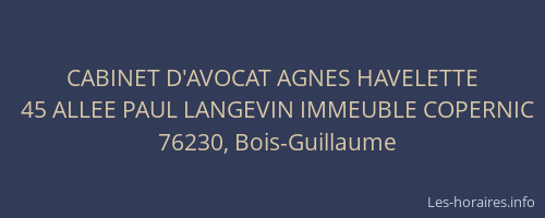 CABINET D'AVOCAT AGNES HAVELETTE