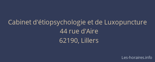 Cabinet d'étiopsychologie et de Luxopuncture
