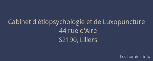 Cabinet d'&eacute;tiopsychologie et de Luxopuncture