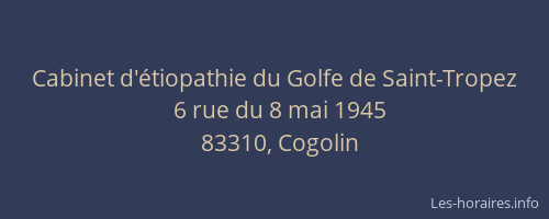 Cabinet d'étiopathie du Golfe de Saint-Tropez