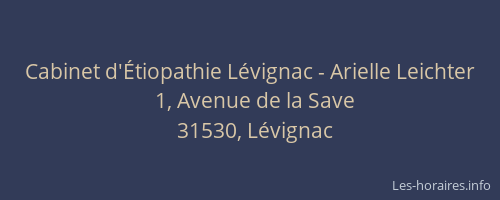Cabinet d'Étiopathie Lévignac - Arielle Leichter