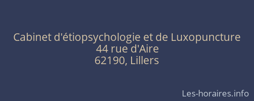 Cabinet d'étiopsychologie et de Luxopuncture