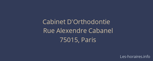 Cabinet D'Orthodontie