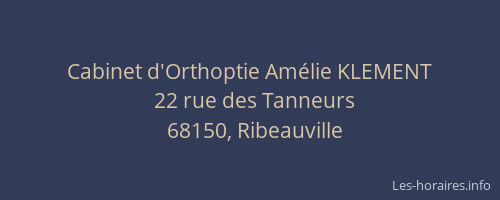 Cabinet d'Orthoptie Am&eacute;lie KLEMENT