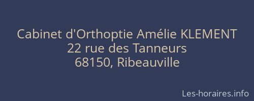 Cabinet d'Orthoptie Amélie KLEMENT