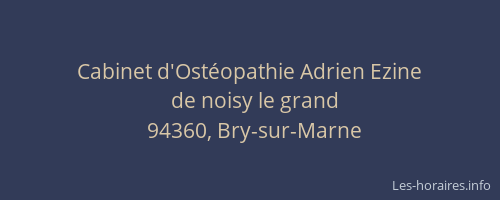 Cabinet d'Ostéopathie Adrien Ezine