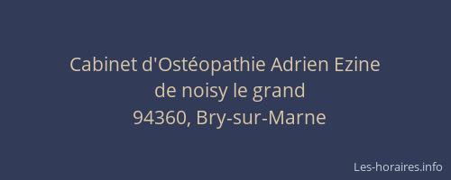 Cabinet d'Ost&eacute;opathie Adrien Ezine