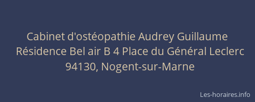 Cabinet d'ost&eacute;opathie Audrey Guillaume
