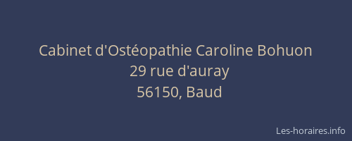 Cabinet d'Ostéopathie Caroline Bohuon