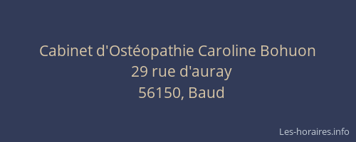 Cabinet d'Ost&eacute;opathie Caroline Bohuon