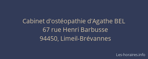 Cabinet d'ostéopathie d'Agathe BEL