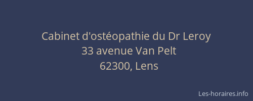 Cabinet d'ostéopathie du Dr Leroy