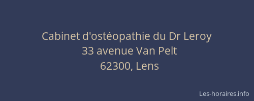 Cabinet d'ost&eacute;opathie du Dr Leroy