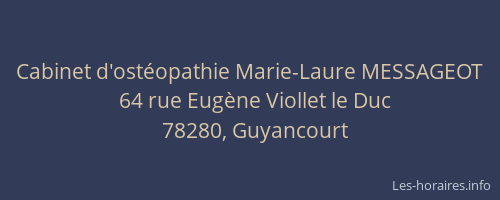 Cabinet d'ostéopathie Marie-Laure MESSAGEOT