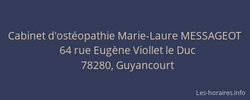 Cabinet d'ost&eacute;opathie Marie-Laure MESSAGEOT