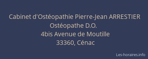 Cabinet d'Ostéopathie Pierre-Jean ARRESTIER Ostéopathe D.O.