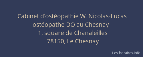 Cabinet d'ostéopathie W. Nicolas-Lucas ostéopathe DO au Chesnay