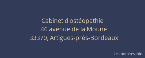 Cabinet d'ost&eacute;opathie