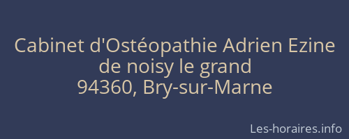 Cabinet d'Ostéopathie Adrien Ezine