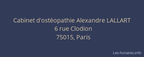 Cabinet d'ostéopathie Alexandre LALLART