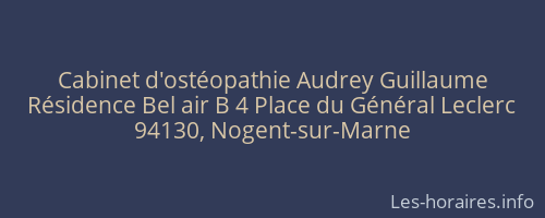 Cabinet d'ostéopathie Audrey Guillaume