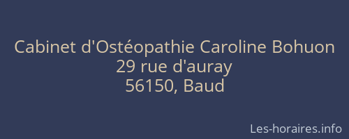 Cabinet d'Ostéopathie Caroline Bohuon