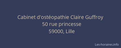 Cabinet d'ostéopathie Claire Guffroy