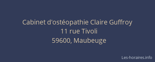 Cabinet d'ostéopathie Claire Guffroy